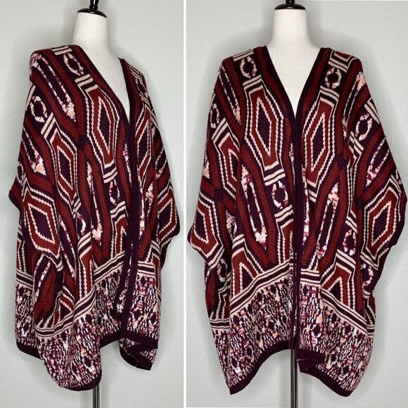 Mossimo Women’s Size L/XL Aztec Knit Oversized Open Front Cardigan - Picture 1 of 12